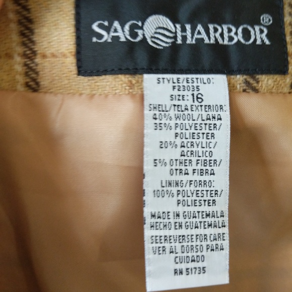 Tan Plaid Wool Wrap Skirt by Sag Harbour - Picture 4 of 4